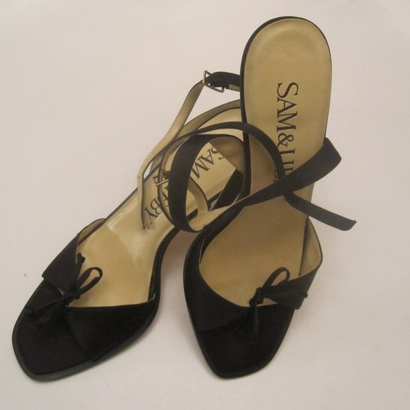 Sam&Libby Open-Toe Shoes Black Fabric Size 7M - Picture 6 of 8